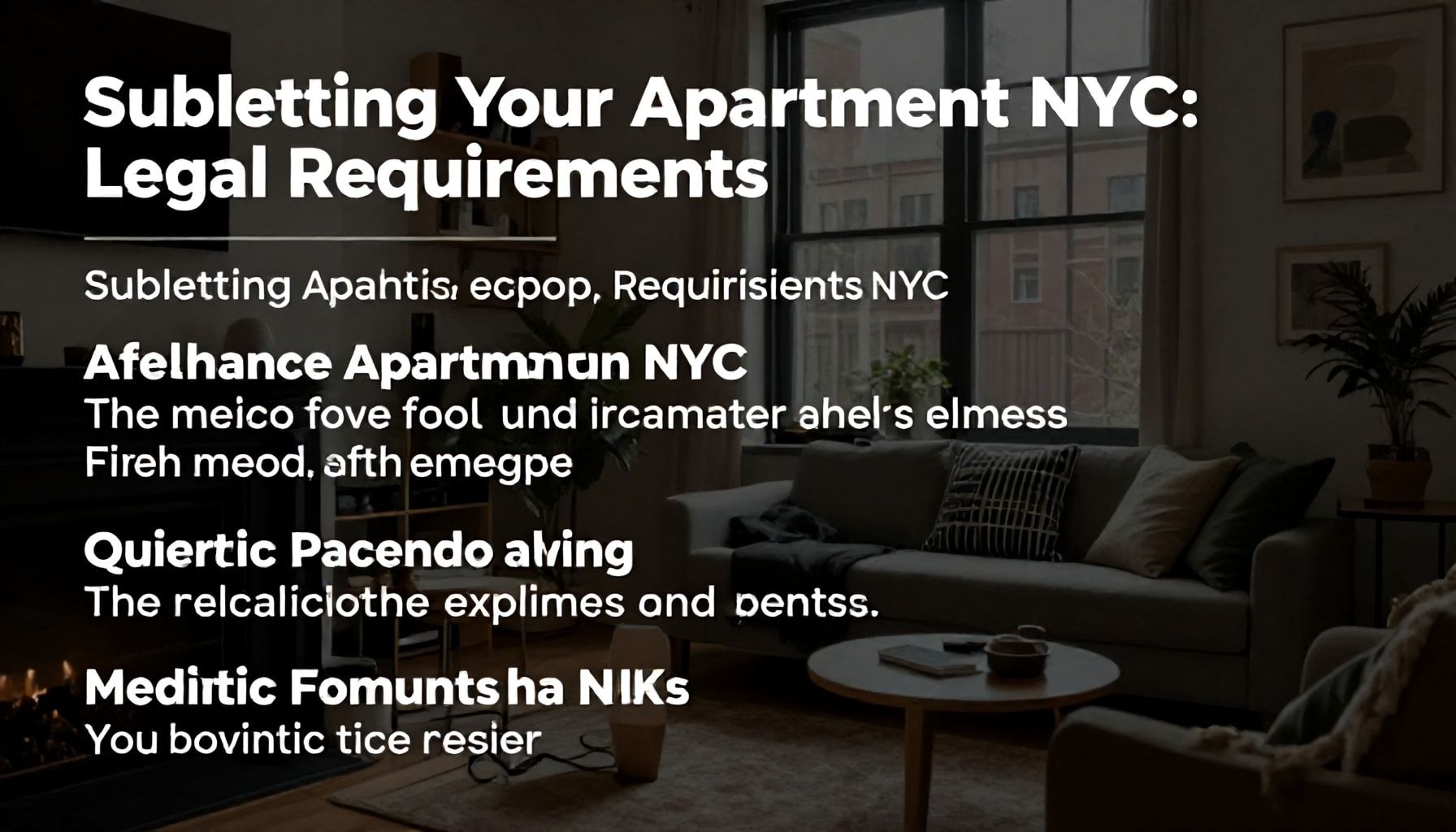 Here are five subheadings for the article on subletting in NYC: