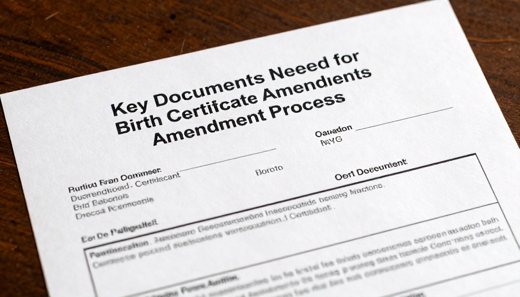 Key Documents Needed for Birth Certificate Amendments