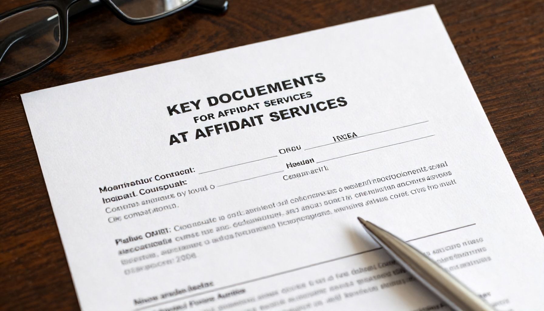 Key Documents Required for Affidavit Services